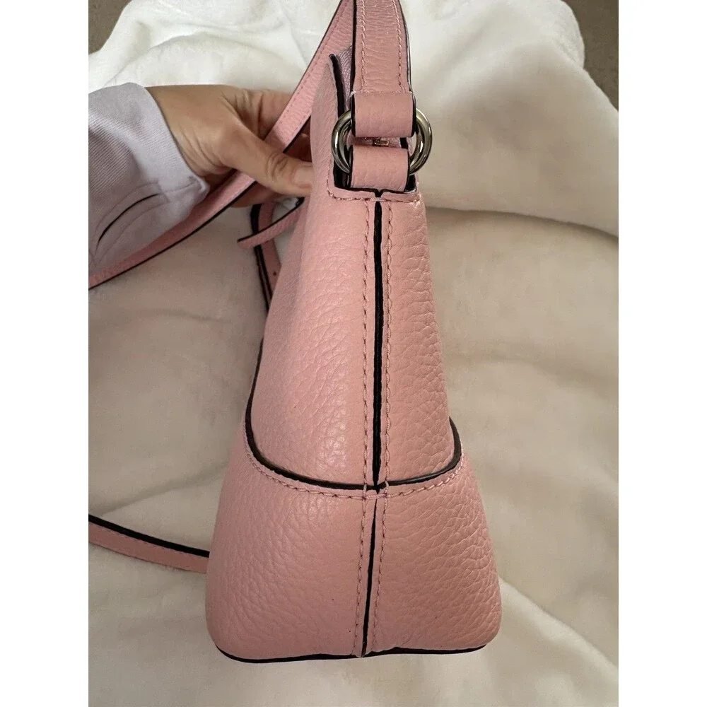 Kate Spade Hanna Tea Rose Pink Pebbled Leather Crossbody Bag New with Tags - Picture 5 of 10